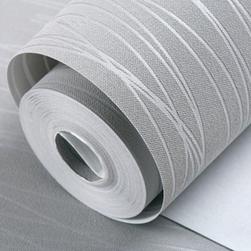 Wallpaper Roll Ticking Stripes Soft Color Contemporary Style Non-Woven Fabric Wall Covering Silver Gray Wallpaper Roll Clearhalo 'Modern wall decor' 'Modern' 'Wallpaper' Wall Decor' 2412598