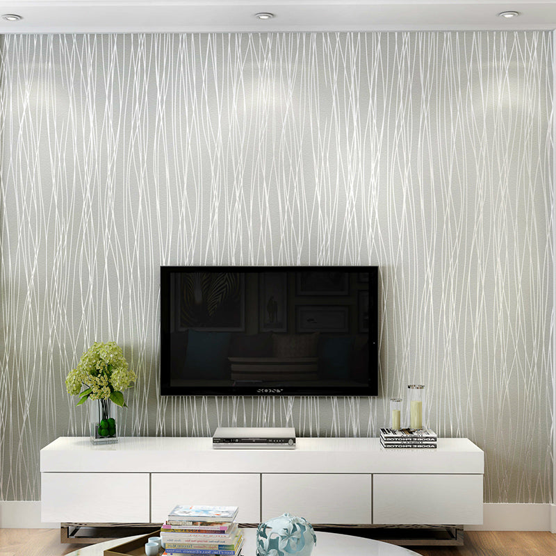 Wallpaper Roll Ticking Stripes Soft Color Contemporary Style Non-Woven Fabric Wall Covering Clearhalo 'Modern wall decor' 'Modern' 'Wallpaper' Wall Decor' 2412599