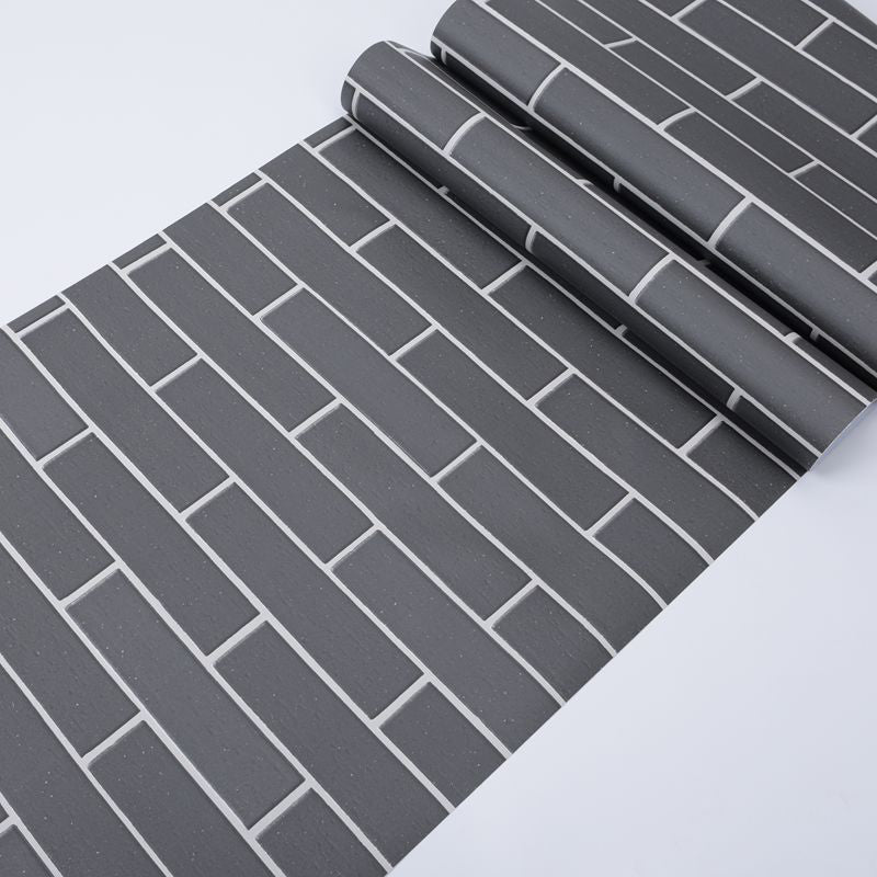 Pastel Color Brick Pattern Wallpaper Roll Peel off Wall Covering for Accent Wall Black Wallpaper Roll Clearhalo 'Industrial wall decor' 'Industrial' 'Wallpaper' Wall Decor' 2412662