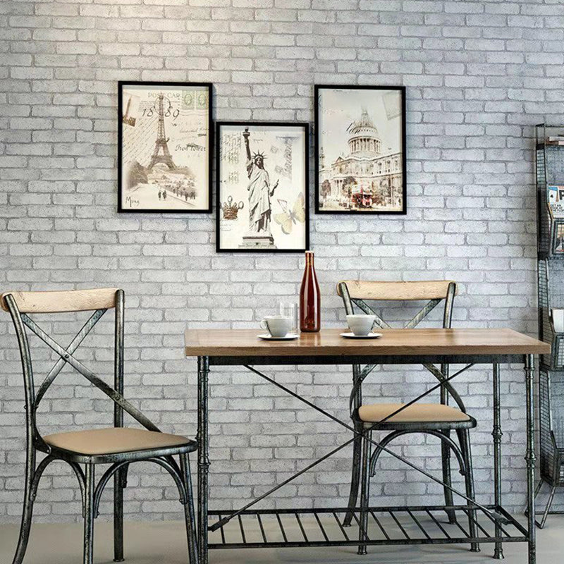 Pastel Color Brick Pattern Wallpaper Roll Peel off Wall Covering for Accent Wall Pewter Wallpaper Roll Clearhalo 'Industrial wall decor' 'Industrial' 'Wallpaper' Wall Decor' 2412665