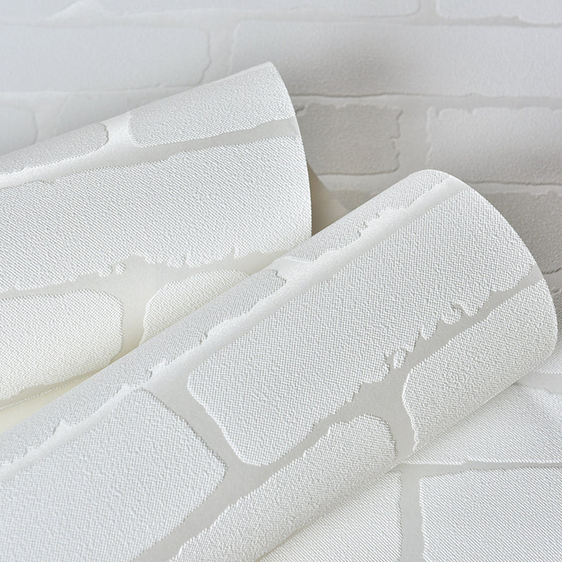 Multicolor Vinyl Wallpaper Roll Brick Pattern Moisture Resistant Wall Art, 57.1 sq-ft Gloss White Wallpaper Roll Clearhalo 'Industrial wall decor' 'Industrial' 'Wallpaper' Wall Decor' 2412675