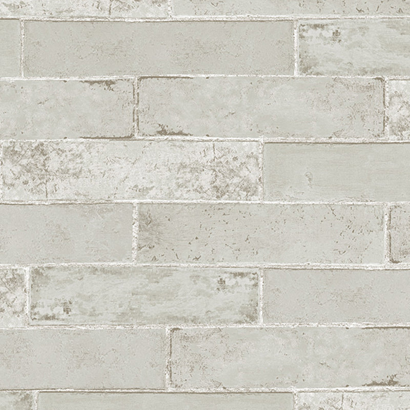 Multicolor Vinyl Wallpaper Roll Brick Pattern Moisture Resistant Wall Art, 57.1 sq-ft White-Gray Wallpaper Roll Clearhalo 'Industrial wall decor' 'Industrial' 'Wallpaper' Wall Decor' 2412678