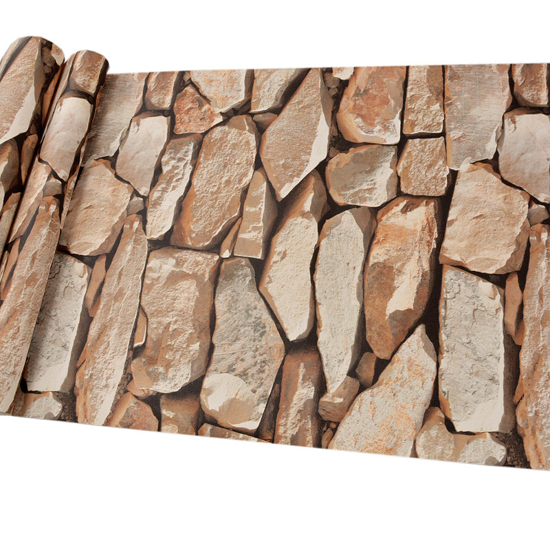 Multicolor Vinyl Wallpaper Roll Brick Pattern Moisture Resistant Wall Art, 57.1 sq-ft Tan Wallpaper Roll Clearhalo 'Industrial wall decor' 'Industrial' 'Wallpaper' Wall Decor' 2412684