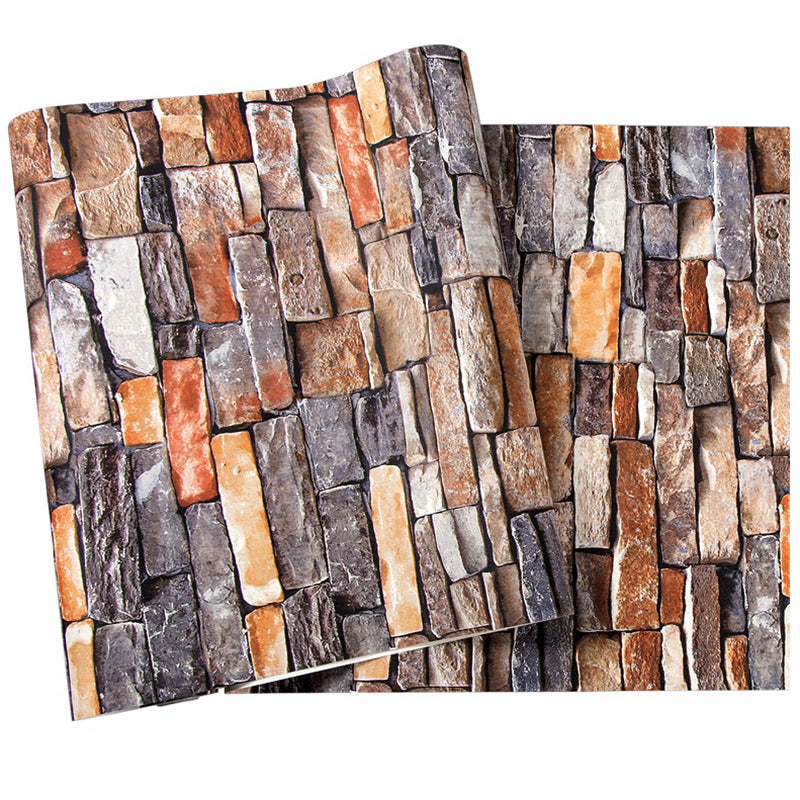 Multicolor Vinyl Wallpaper Roll Brick Pattern Moisture Resistant Wall Art, 57.1 sq-ft Brick Red Wallpaper Roll Clearhalo 'Industrial wall decor' 'Industrial' 'Wallpaper' Wall Decor' 2412686