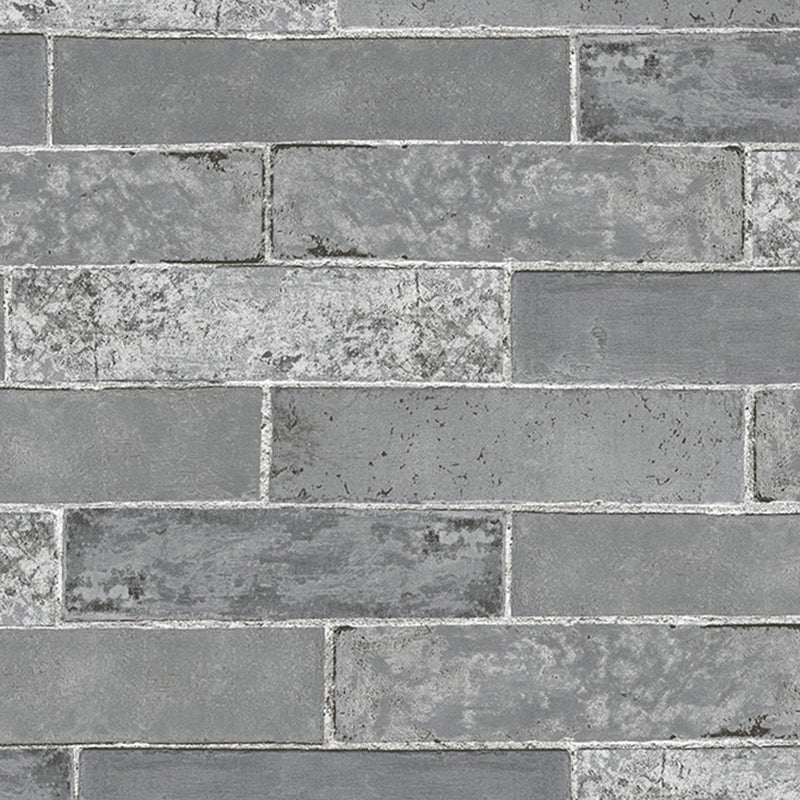Multicolor Vinyl Wallpaper Roll Brick Pattern Moisture Resistant Wall Art, 57.1 sq-ft Dark Gray Wallpaper Roll Clearhalo 'Industrial wall decor' 'Industrial' 'Wallpaper' Wall Decor' 2412689