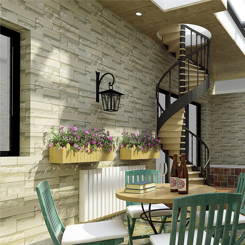 Unpasted Brick Print Wallpaper Roll Industrial Style PVC Wall Art, 33' L x 20.5" W Clearhalo 'Industrial wall decor' 'Industrial' 'Wallpaper' Wall Decor' 2412752