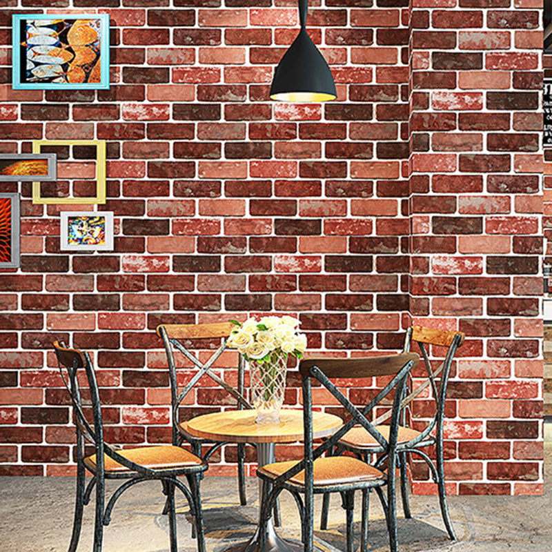 Unpasted Brick Print Wallpaper Roll Industrial Style PVC Wall Art, 33' L x 20.5" W Tan Wallpaper Roll Clearhalo 'Industrial wall decor' 'Industrial' 'Wallpaper' Wall Decor' 2412756