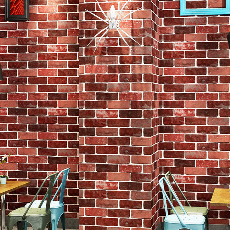 Water Resistant Brick Patterned Wallpaper Roll PVC Industrial Wall Decor for Restaurant Clearhalo 'Industrial wall decor' 'Industrial' 'Wallpaper' Wall Decor' 2412774