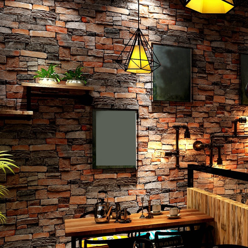 Water Resistant Brick Patterned Wallpaper Roll PVC Industrial Wall Decor for Restaurant Clearhalo 'Industrial wall decor' 'Industrial' 'Wallpaper' Wall Decor' 2412775