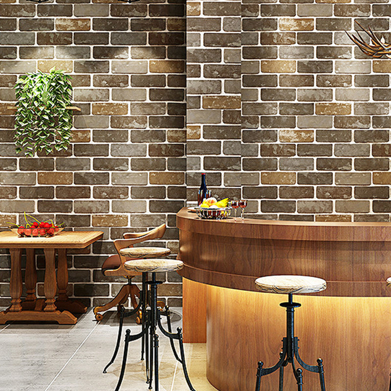 Water Resistant Brick Patterned Wallpaper Roll PVC Industrial Wall Decor for Restaurant Clearhalo 'Industrial wall decor' 'Industrial' 'Wallpaper' Wall Decor' 2412777