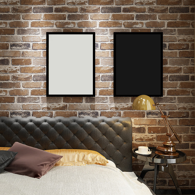 Water Resistant Brick Patterned Wallpaper Roll PVC Industrial Wall Decor for Restaurant Brown Wallpaper Roll Clearhalo 'Industrial wall decor' 'Industrial' 'Wallpaper' Wall Decor' 2412779