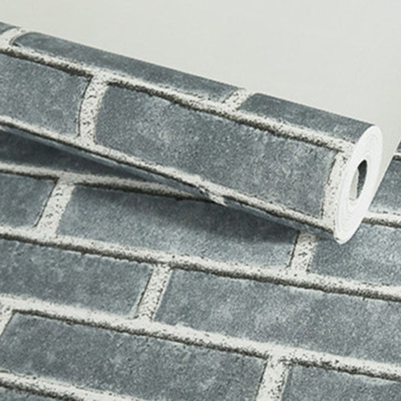 Water Resistant Brick Patterned Wallpaper Roll PVC Industrial Wall Decor for Restaurant Navy Wallpaper Roll Clearhalo 'Industrial wall decor' 'Industrial' 'Wallpaper' Wall Decor' 2412788