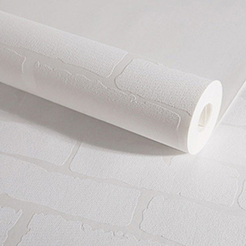 Water Resistant Brick Patterned Wallpaper Roll PVC Industrial Wall Decor for Restaurant White Wallpaper Roll Clearhalo 'Industrial wall decor' 'Industrial' 'Wallpaper' Wall Decor' 2412790