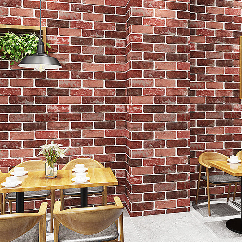 Water Resistant Brick Patterned Wallpaper Roll PVC Industrial Wall Decor for Restaurant Light Brown Wallpaper Roll Clearhalo 'Industrial wall decor' 'Industrial' 'Wallpaper' Wall Decor' 2412791