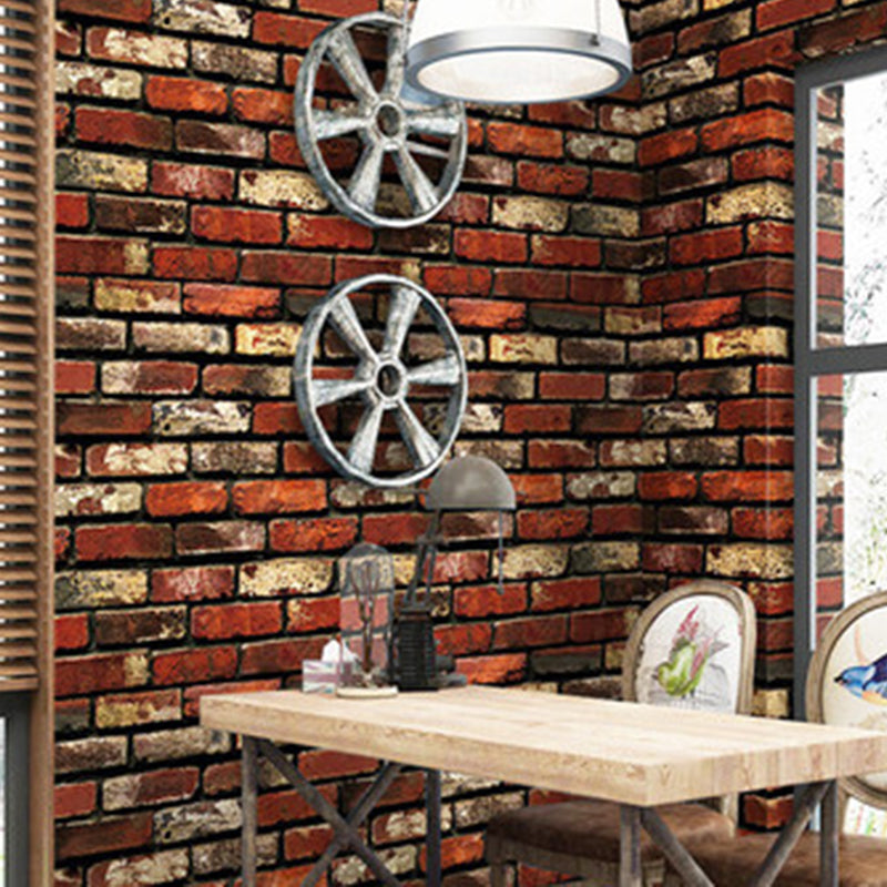 Peel and Stick Brick Wallpaper Roll Industrial Fashion Vinyl Wall Art, 48.4 sq-ft Clearhalo 'Industrial wall decor' 'Industrial' 'Wallpaper' Wall Decor' 2412801