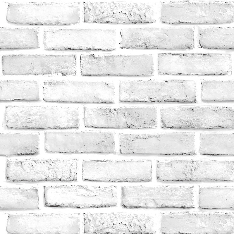 Peel and Stick Brick Wallpaper Roll Industrial Fashion Vinyl Wall Art, 48.4 sq-ft Gloss White Wallpaper Roll Clearhalo 'Industrial wall decor' 'Industrial' 'Wallpaper' Wall Decor' 2412820