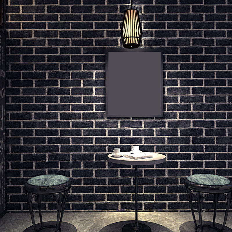 Brick Effect Wallpaper Roll Dark Color Industrial Style Wall Covering for Accent Wall Clearhalo 'Industrial wall decor' 'Industrial' 'Wallpaper' Wall Decor' 2412836