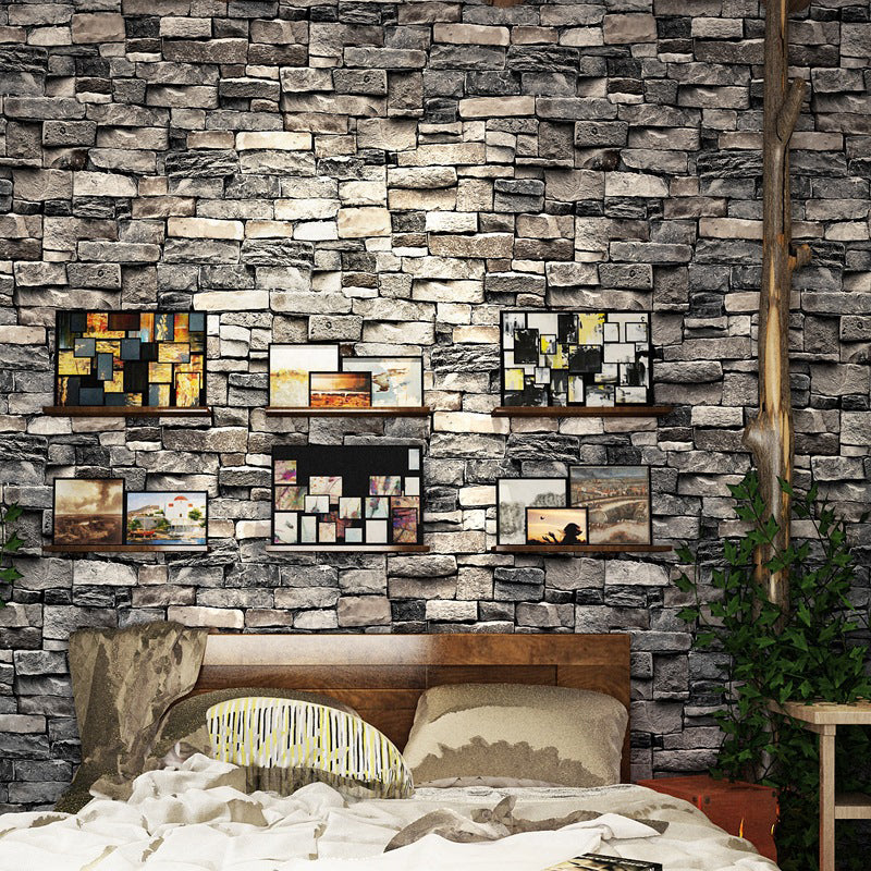 Waterproof Brick Effect Wallpaper Roll Non-Woven Industrial Wall Decor for Coffeeshop Clearhalo 'Industrial wall decor' 'Industrial' 'Wallpaper' Wall Decor' 2412848