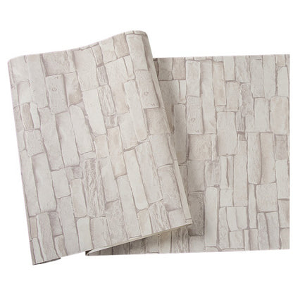 Waterproof Brick Effect Wallpaper Roll Non-Woven Industrial Wall Decor for Coffeeshop Ivory Wallpaper Roll Clearhalo 'Industrial wall decor' 'Industrial' 'Wallpaper' Wall Decor' 2412852