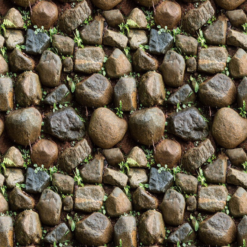 Peel off Stone Patterned Wallpaper Roll Industrial Style Vinyl Wall Decor, 64.6 sq-ft Brown-Khaki Wallpaper Roll Clearhalo 'Industrial wall decor' 'Industrial' 'Wallpaper' Wall Decor' 2412891