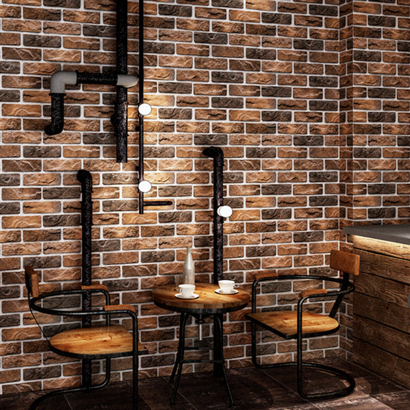 Brick Printing Wallpaper Roll Multi-Colored Industrial Wall Covering for Coffee Shop Light Brown Wallpaper Roll Clearhalo 'Industrial wall decor' 'Industrial' 'Wallpaper' Wall Decor' 2412902