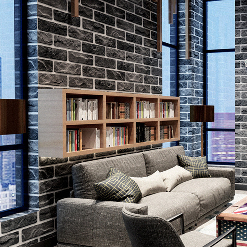 Brick Printing Wallpaper Roll Multi-Colored Industrial Wall Covering for Coffee Shop Dark Gray Wallpaper Roll Clearhalo 'Industrial wall decor' 'Industrial' 'Wallpaper' Wall Decor' 2412908