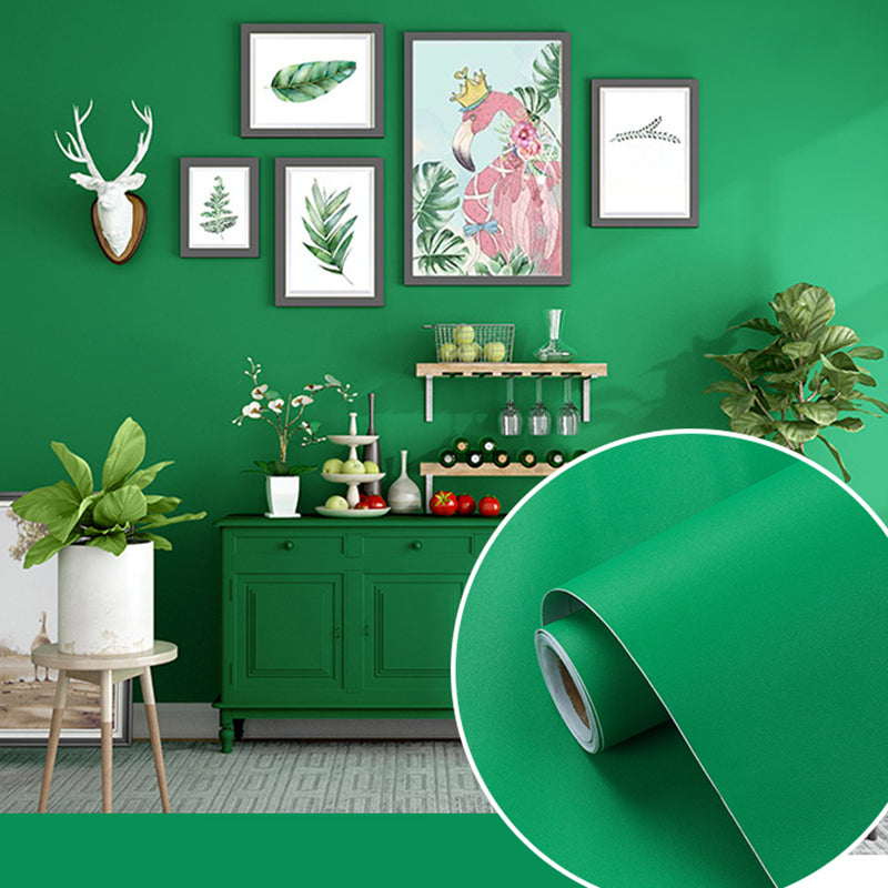 Solid-Colored Wallpaper Roll Peel and Paste Nordic Living Room Wall Decor, 5.8-sq ft Turquoise Wallpaper Roll Clearhalo 'Modern wall decor' 'Modern' 'Wallpaper' Wall Decor' 2412943