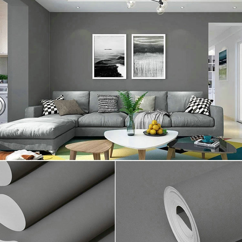 Wallpaper Roll Solid Color Patterned Multi-Colored Simplicity Style Wall Covering Dark Gray Wallpaper Roll Clearhalo 'Modern wall decor' 'Modern' 'Wallpaper' Wall Decor' 2412991
