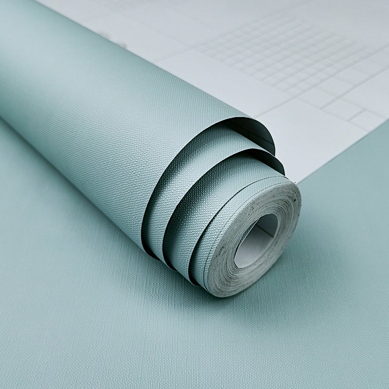 Peel and Stick Pure Color Wallpaper Roll Nordic Non-Woven Wall Decor, 33' L x 23.5" W Blue Wallpaper Roll Clearhalo 'Modern wall decor' 'Modern' 'Wallpaper' Wall Decor' 2413015