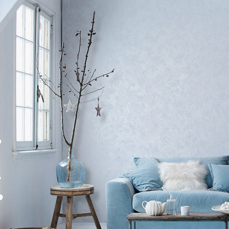 Scandinavian Style Wallpaper Roll Pure Patterned Non-Pasted Wall Decor, Soft Color Gray-Blue Wallpaper Roll Clearhalo 'Modern wall decor' 'Modern' 'Wallpaper' Wall Decor' 2413045