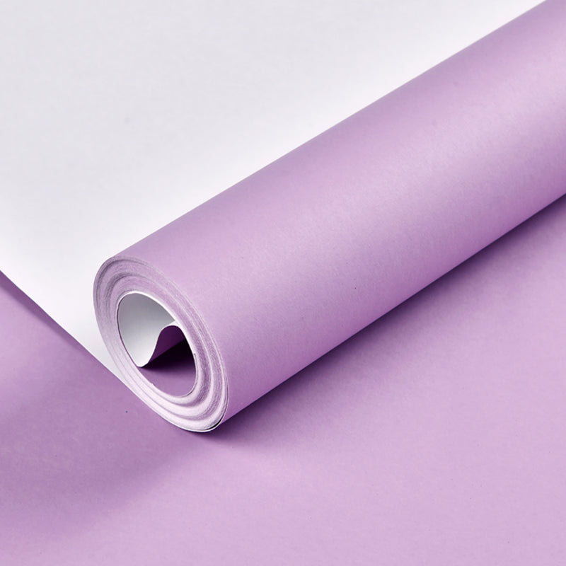 Plain Patterned Wallpaper Roll Simplicity Non-Pasted Bedroom Wall Decor, 31' L x 20.5" W White-Purple Wallpaper Roll Clearhalo 'Modern wall decor' 'Modern' 'Wallpaper' Wall Decor' 2413062