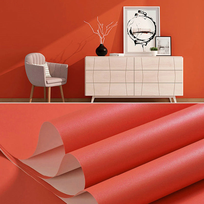 Unpasted Pure Color Wallpaper Roll Simple Non-Woven Fabric Wall Art, 31' L x 20.5" W Orange Red Wallpaper Roll Clearhalo 'Modern wall decor' 'Modern' 'Wallpaper' Wall Decor' 2413082