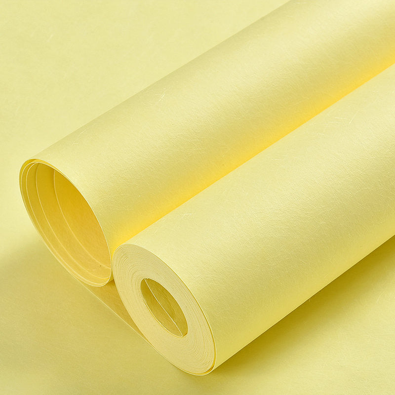 Solid Color Patterned Wallpaper Roll Soft Color Textured Non-Pasted Wall Covering Lemon Yellow Wallpaper Roll Clearhalo 'Modern wall decor' 'Modern' 'Wallpaper' Wall Decor' 2413087