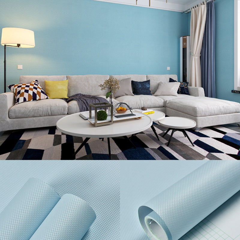 Stick Wallpaper Roll Pastel Color Vinyl Textured Solid Color Nordic Style Wall Art Gray Blue Wallpaper Roll Clearhalo 'Modern wall decor' 'Modern' 'Wallpaper' Wall Decor' 2413144