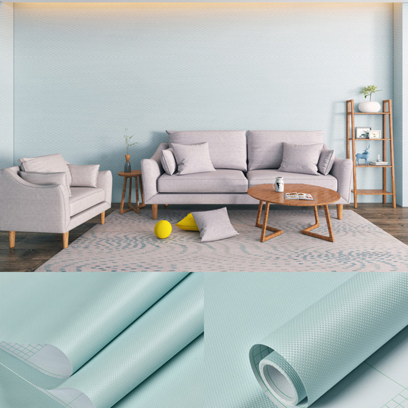 Stick Wallpaper Roll Pastel Color Vinyl Textured Solid Color Nordic Style Wall Art Gray-Blue Wallpaper Roll Clearhalo 'Modern wall decor' 'Modern' 'Wallpaper' Wall Decor' 2413154