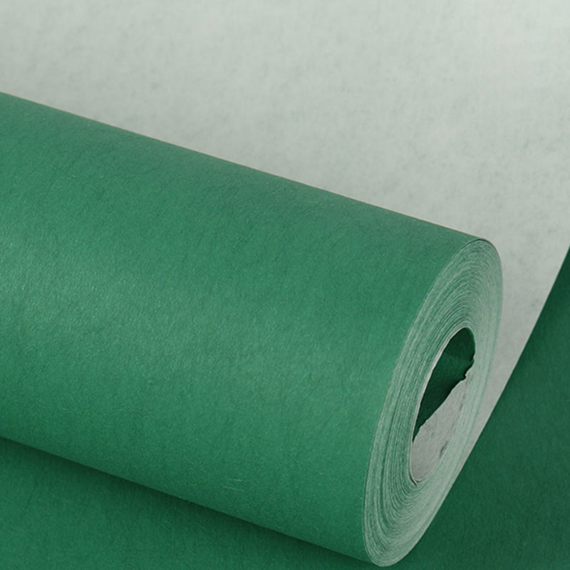 Scandinavian Solid-Colored Wallpaper Roll Living Room 31' L x 20.5" W Wall Art, Pastel Color Dark Green Wallpaper Roll Clearhalo 'Modern wall decor' 'Modern' 'Wallpaper' Wall Decor' 2413228