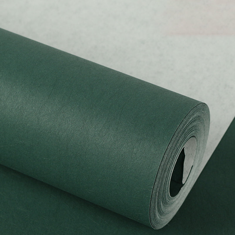 Scandinavian Solid-Colored Wallpaper Roll Living Room 31' L x 20.5" W Wall Art, Pastel Color Blackish Green Wallpaper Roll Clearhalo 'Modern wall decor' 'Modern' 'Wallpaper' Wall Decor' 2413230