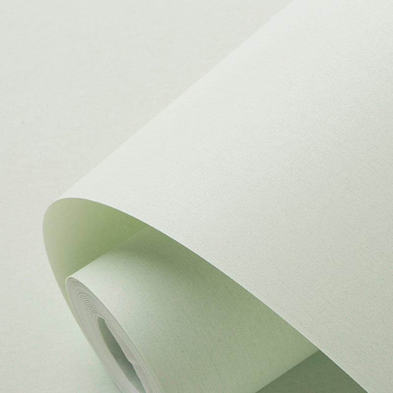 Minimalist Style Wallpaper Roll Pastel Color Plain Wall Covering, 33' L x 20.5" W - Light Green - Wallpaper Roll - Clearhalo - 'Modern wall decor' - 'Modern' - 'Wallpaper' - Wall Decor' - 2413291