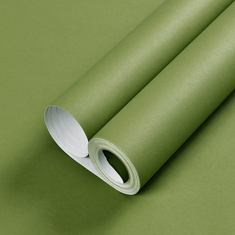 Washable Plain Wallpaper Roll 54.2-sq ft Minimalist Aesthetic Wall Art for Bedroom Olive Green Wallpaper Roll Clearhalo 'Modern wall decor' 'Modern' 'Wallpaper' Wall Decor' 2413334