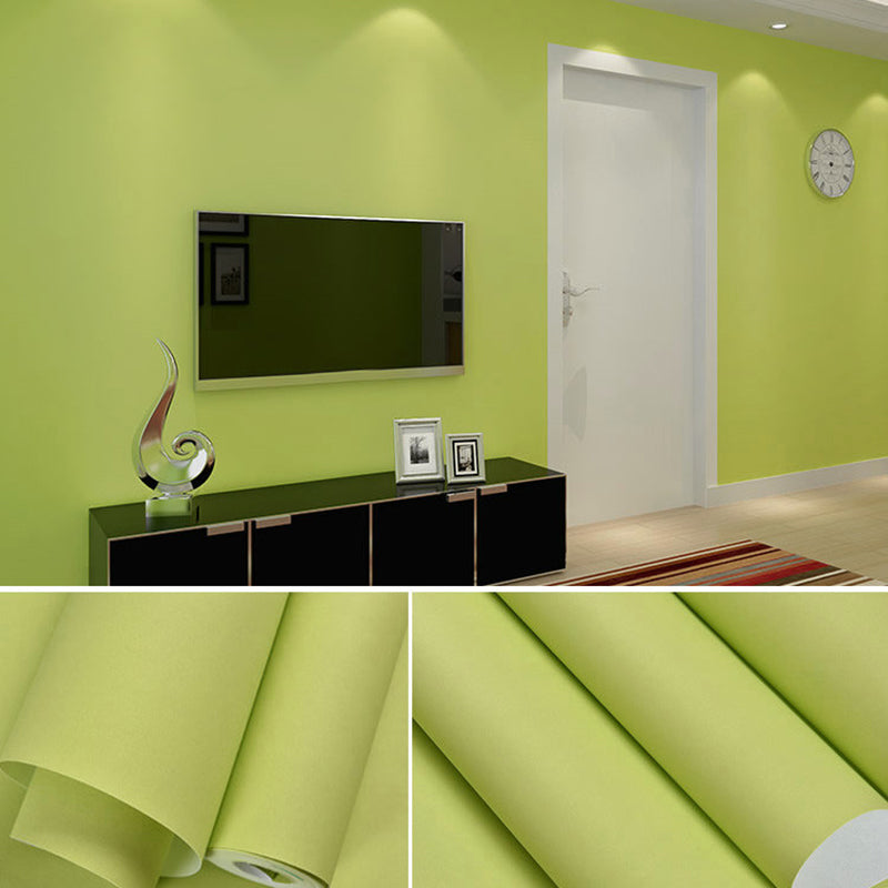 Solid-Colored Pattern Wallpaper Roll Pastel Color Textured Non-Pasted Wall Decor Avocado Green Wallpaper Roll Clearhalo 'Modern wall decor' 'Modern' 'Wallpaper' Wall Decor' 2413348