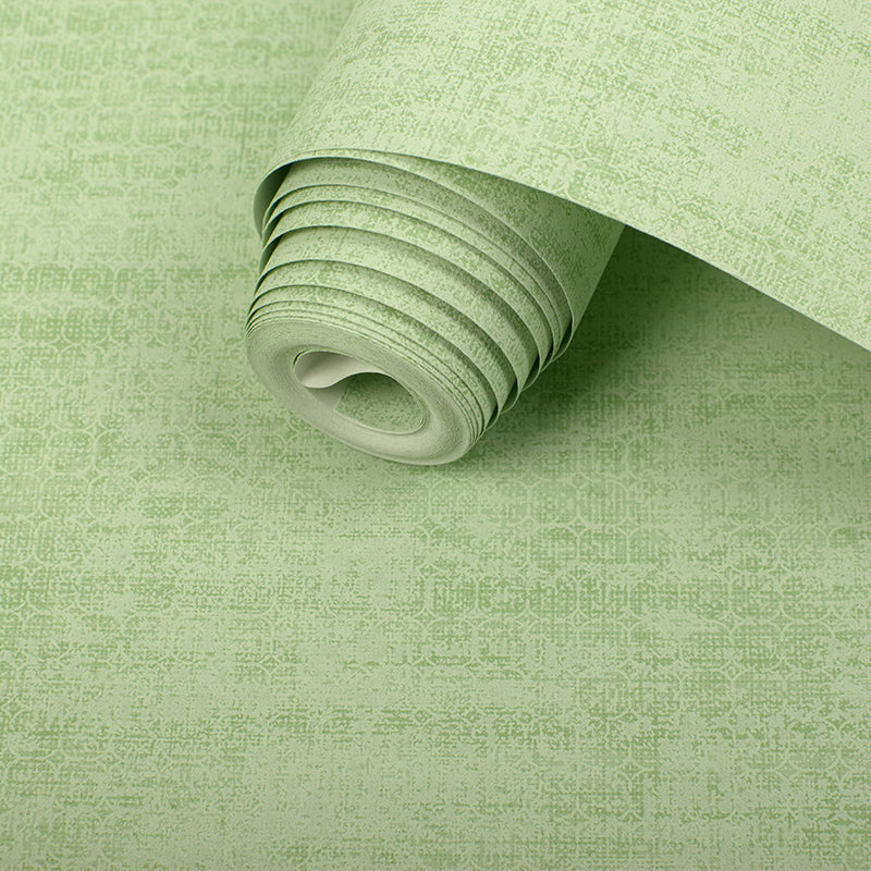 Nordic Soft Color Non-Woven Wallpaper Roll Textured Solid Unpasted Wall Covering Green-White Wallpaper Roll Clearhalo 'Modern wall decor' 'Modern' 'Wallpaper' Wall Decor' 2413377