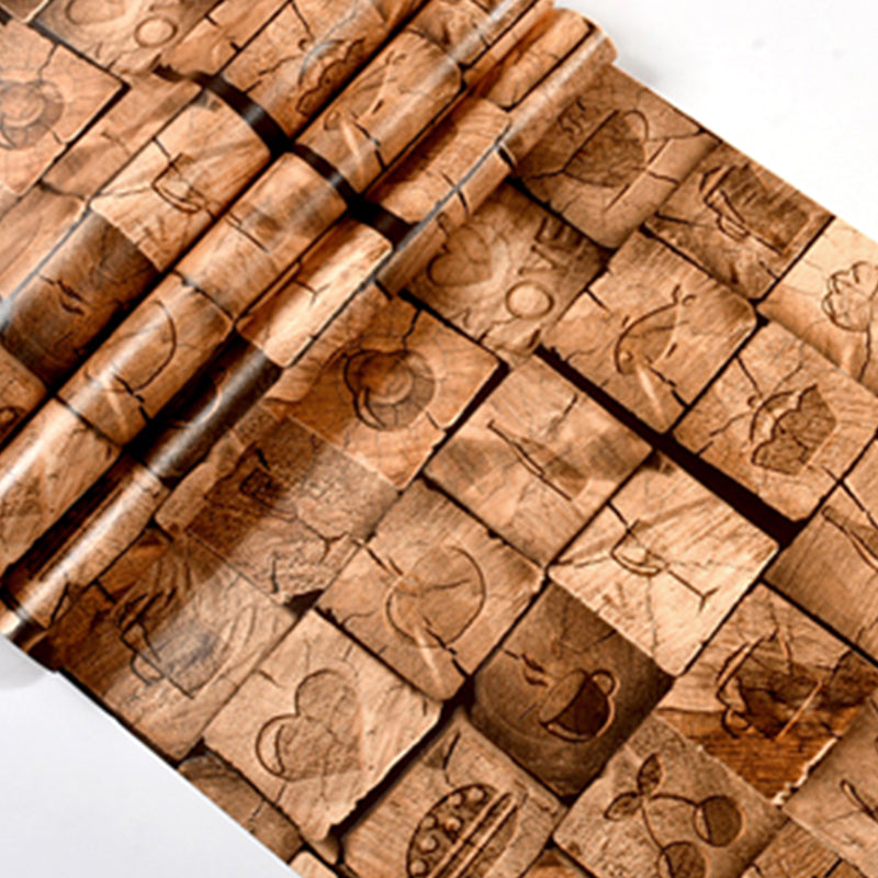 Repurposed Wood Wallpaper Roll Multi-Colored Industrial Wall Art for Business Scenes Camel Wallpaper Roll Clearhalo 'Industrial wall decor' 'Industrial' 'Wallpaper' Wall Decor' 2413446