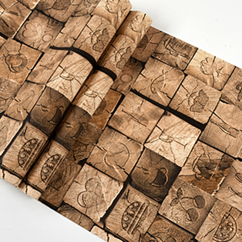 Repurposed Wood Wallpaper Roll Multi-Colored Industrial Wall Art for Business Scenes Tan Wallpaper Roll Clearhalo 'Industrial wall decor' 'Industrial' 'Wallpaper' Wall Decor' 2413450