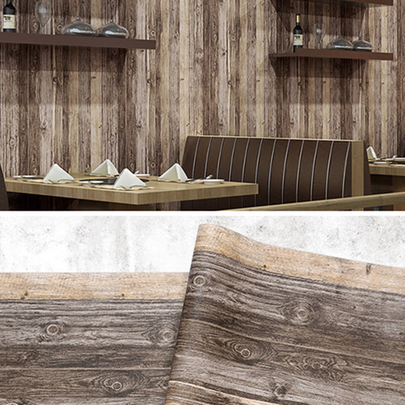 Multicolored Wood Look Wallpaper Roll Non-Paste Wall Covering for Business Scenes Light Apricot Wallpaper Roll Clearhalo 'Industrial wall decor' 'Industrial' 'Wallpaper' Wall Decor' 2413457