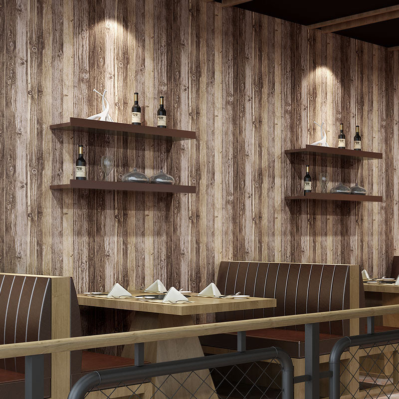 Multicolored Wood Look Wallpaper Roll Non-Paste Wall Covering for Business Scenes Clearhalo 'Industrial wall decor' 'Industrial' 'Wallpaper' Wall Decor' 2413459