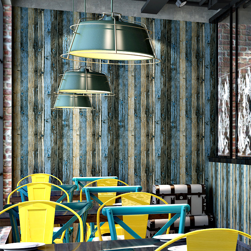 Multicolored Wood Look Wallpaper Roll Non-Paste Wall Covering for Business Scenes Clearhalo 'Industrial wall decor' 'Industrial' 'Wallpaper' Wall Decor' 2413461