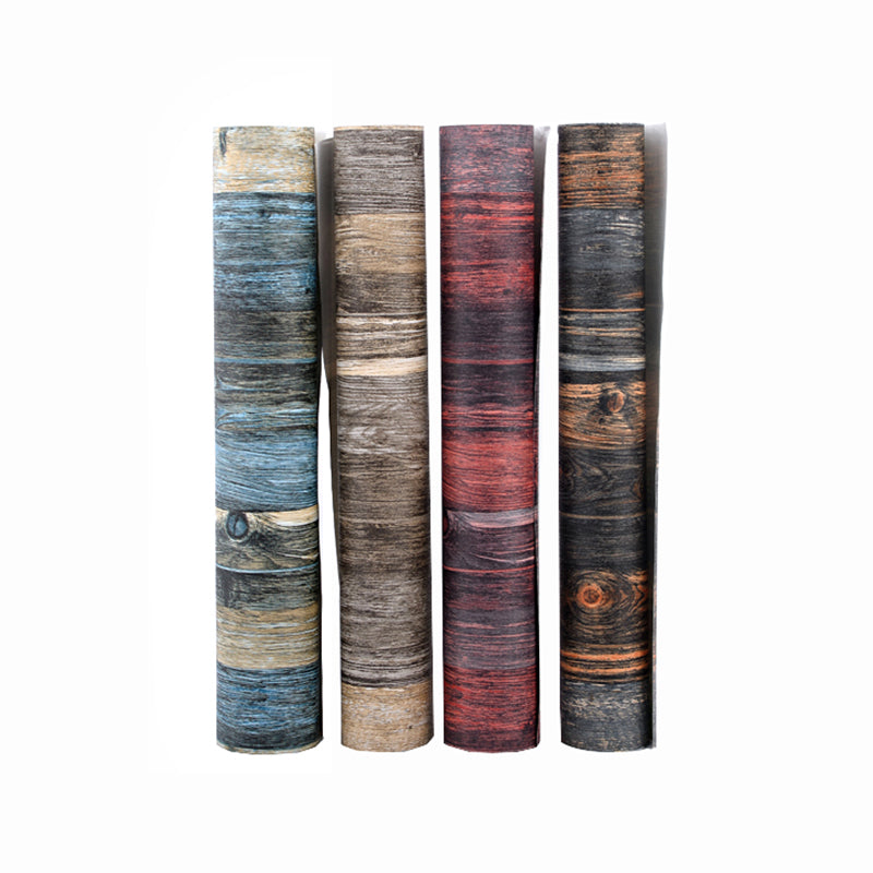 Multicolored Wood Look Wallpaper Roll Non-Paste Wall Covering for Business Scenes Clearhalo 'Industrial wall decor' 'Industrial' 'Wallpaper' Wall Decor' 2413463