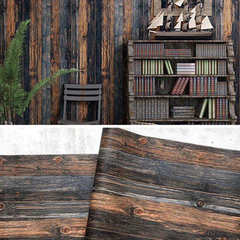 Multicolored Wood Look Wallpaper Roll Non-Paste Wall Covering for Business Scenes Rust Wallpaper Roll Clearhalo 'Industrial wall decor' 'Industrial' 'Wallpaper' Wall Decor' 2413466