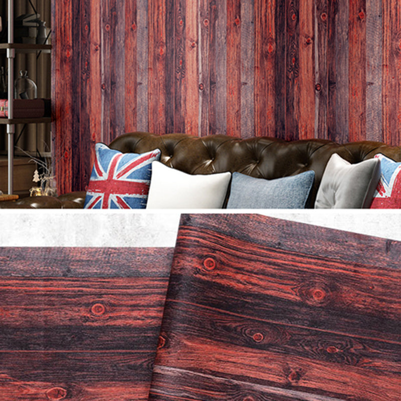 Multicolored Wood Look Wallpaper Roll Non-Paste Wall Covering for Business Scenes Red Brown Wallpaper Roll Clearhalo 'Industrial wall decor' 'Industrial' 'Wallpaper' Wall Decor' 2413472