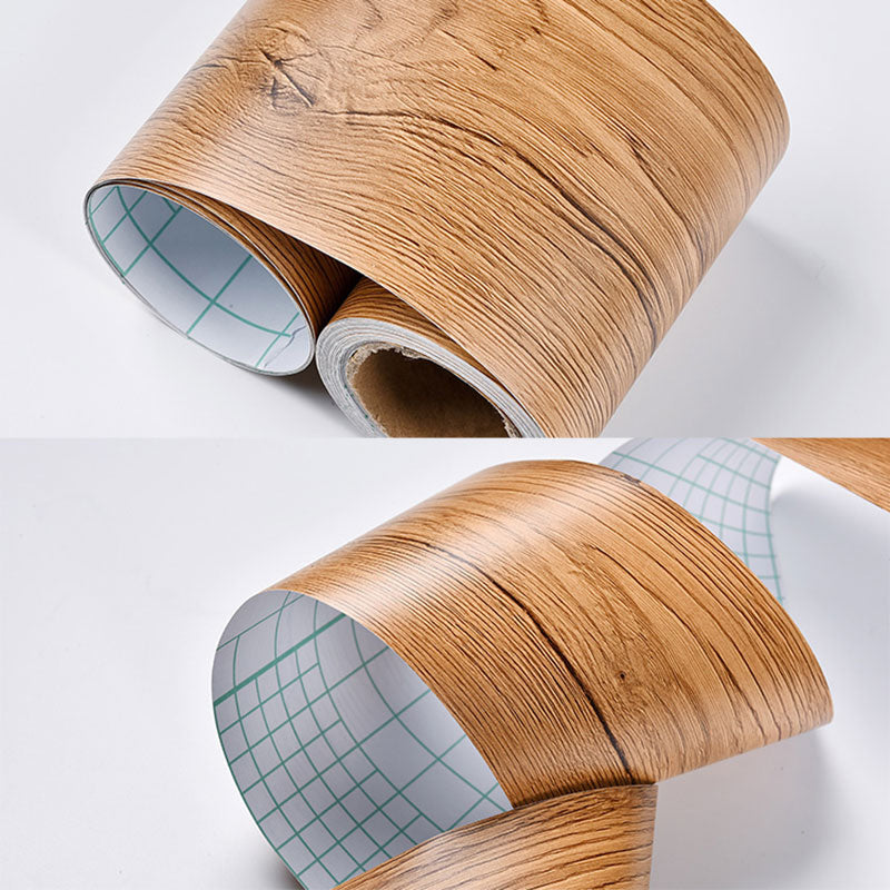 Self Sticking Wood Like Wallpaper Border Non-Woven Industrial Wall Decor for Living Room Light Wood Wallpaper Border Clearhalo 'Industrial wall decor' 'Industrial' 'Wallpaper' Wall Decor' 2413494